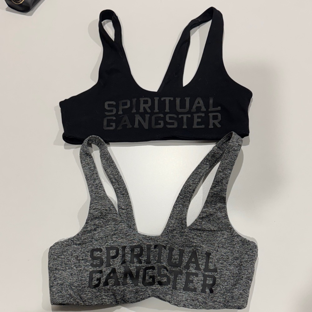 Spiritual Gangster Black & Heather Gray Sports Bras - Pack of 2